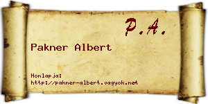 Pakner Albert névjegykártya